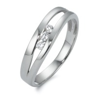 Fingerring 375/9 K Weissgold Zirkonia 3 Steine-570150