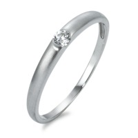 Bague solitaire Or blanc 9K Zircone-570152