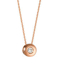 Chaînette avec pendentif Or rose 14K Diamant 0.05 ct, w-si 42 cm Ø5 mm-570585