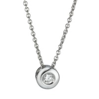 Halskette mit Anhänger 750/18 K Weissgold Diamant 0.08 ct, w-si 42-45 cm verstellbar Ø5.5 mm-570689