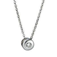 Halskette mit Anhänger 750/18 K Weissgold Diamant 0.05 ct, w-si 42-45 cm verstellbar Ø5 mm-570690