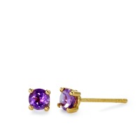 Clous d'oreilles Or jaune 18K Améthyste violet, 0.86 ct, 2 Pierres Ø4 mm-570743