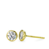 Clous d'oreilles Or jaune 18K Zircone 2 Pierres Ø6 mm-570752