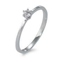 Bague solitaire Or blanc 18K Diamant 0.10 ct, w-si-570808