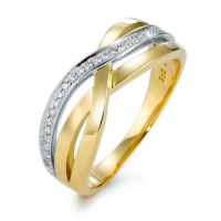 Bague Or jaune 18K, Or blanc 18K Diamant 0.13 ct, 27 Pierres, w-si-570863