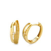 Klappcreolen 750/18 K Gelbgold Diamant 0.03 ct, 2 Steine, Brillantschliff, w-si-571021