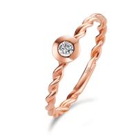 Bague solitaire Or rouge 18K Diamant 0.07 ct, brillant, w-si-571029