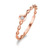 Bague solitaire Or rouge 18K Diamant blanc, 0.03 ct, brillant, w-si-571030