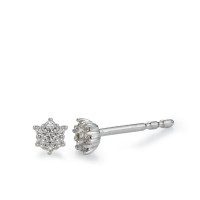 Clous d'oreilles Or blanc 18K Diamant blanc, 0.06 ct, 14 Pierres, brillant, w-si Ø3.5 mm-571039