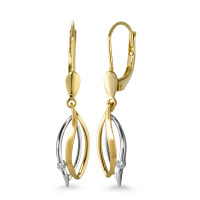 Ohrhänger 750/18 K Gelbgold, 750/18 K Weissgold Diamant weiss, 0.04 ct, 2 Steine, Brillantschliff, w-si-571053