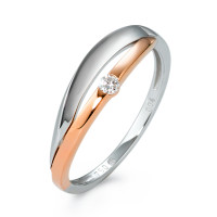 Bague Or rouge 18K, Or blanc 18K Diamant blanc, 0.04 ct, brillant, w-si-571054