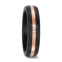 Partnerring 585/14 K Rosegold, Carbon Diamant 0.021 ct, 3 Steine, w-si-571411