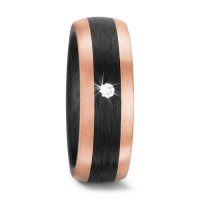 Alliance Or rose 14K, Carbone Diamant 0.05 ct, w-si-571413