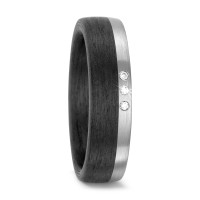 Partnerring 500 Palladium, Carbon Diamant 0.03 ct, 3 Steine, w-si-571421