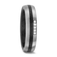 Partnerring 500 Palladium, Carbon Diamant 0.05 ct, 5 Steine, w-si-571427