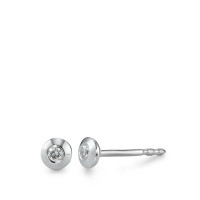 Clous d'oreilles Or blanc 14K Diamant 0.05 ct, 2 Pierres, w-si Ø4 mm-571480