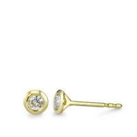 Clous d'oreilles Or jaune 14K Diamant 0.15 ct, 2 Pierres, w-si Ø4 mm-571482
