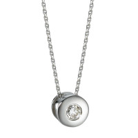 Chaînette avec pendentif Or blanc 14K Diamant 0.05 ct, w-si 42 cm Ø5 mm-571484