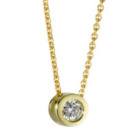 Chaînette avec pendentif Or jaune 14K Diamant 0.05 ct, w-si 42 cm Ø5.5 mm-571485