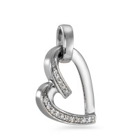 Pendentif Or blanc 9K Zircone 15 Pierres Coeur Ø12 mm-572101