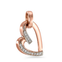 Pendentif Or rose 9K Zircone 15 Pierres Coeur Ø12 mm-572102