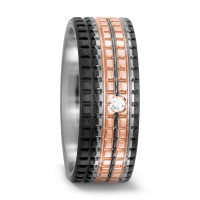 Partnerring Titan, Carbon, 750/18 K Rotgold Diamant 0.03 ct, w-si-572174
