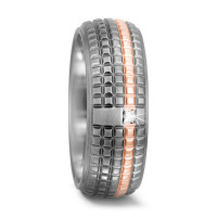 Partnerring Titan, 750/18 K Rotgold Diamant 0.025 ct, Carrée, w-si-572185