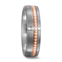 Alliance Titane, Or rouge 18K Diamant 0.04 ct, 4 Pierres, w-si-572187