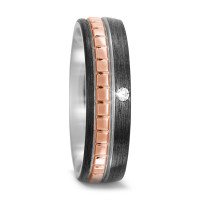 Partnerring Titan, Carbon, 750/18 K Rotgold Diamant 0.03 ct, w-si-572189