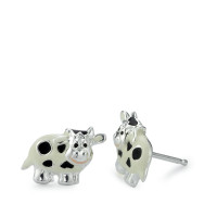 Clous d'oreilles Argent Laqué Vache-572232