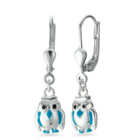 Pendant d'oreilles Argent émaillé Hibou-572256
