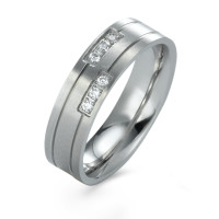 Bague Acier inoxydable Zircone 6 Pierres-572545