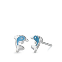Clous d'oreilles Argent Laqué Dauphin-572765