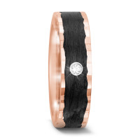 Partnerring 585/14 K Rosegold, Carbon Diamant 0.02 ct, tw-si-573077