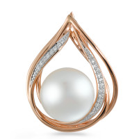 Pendentif Or rouge 18K Diamant 0.06 ct, 20 Pierres, brillant, w-si perle d'eau douce-573360