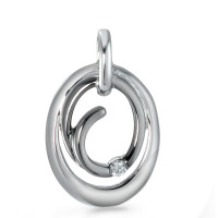 Pendentif Or blanc 18K Diamant 0.02 ct, brillant, w-si Rhodié-573362