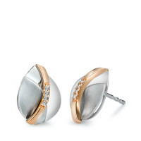 Clous d'oreilles Or rouge 18K, Or blanc 18K Diamant 0.03 ct, 8 Pierres, brillant, w-si-573370