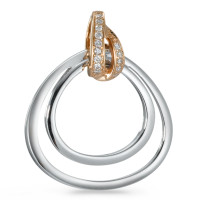 Pendentif Or rouge 18K, Or blanc 18K Diamant 0.07 ct, 14 Pierres, brillant, w-si-573371
