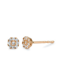 Clous d'oreilles Or rouge 18K Diamant 0.16 ct, 18 Pierres, brillant, w-si Ø4.5 mm-573392