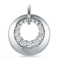Pendentif Or blanc 9K Zircone 13 Pierres Ø13 mm-573406