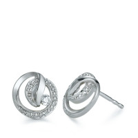 Clous d'oreilles Or blanc 9K Zircone 10 Pierres Ø10 mm-573410