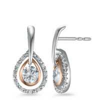Pendant d'oreilles Or blanc 9K Zircone 24 Pierres-573419