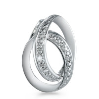 Pendentif Or blanc 18K Diamant 0.02 ct, 4 Pierres, brillant, p1-573430