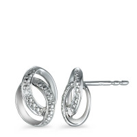 Clous d'oreilles Or blanc 18K Diamant 0.02 ct, 4 Pierres, brillant, p1-573431