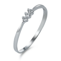 Bague solitaire Or blanc 18K Zircone 3 Pierres-573558