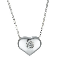Collier Or blanc 18K Zircone Coeur 40 cm Ø6 mm-573581
