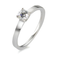Bague solitaire Argent Zircone Rhodié-574437