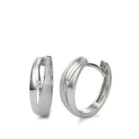 Klappcreolen 750/18 K Weissgold Diamant 0.03 ct, 2 Steine, w-si-575500