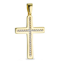 Pendentif Or jaune 9K Zircone 31 Pierres Croix-575745