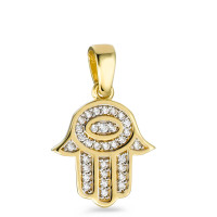 Pendentif Or jaune 9K Zircone 31 Pierres Fatima-575751